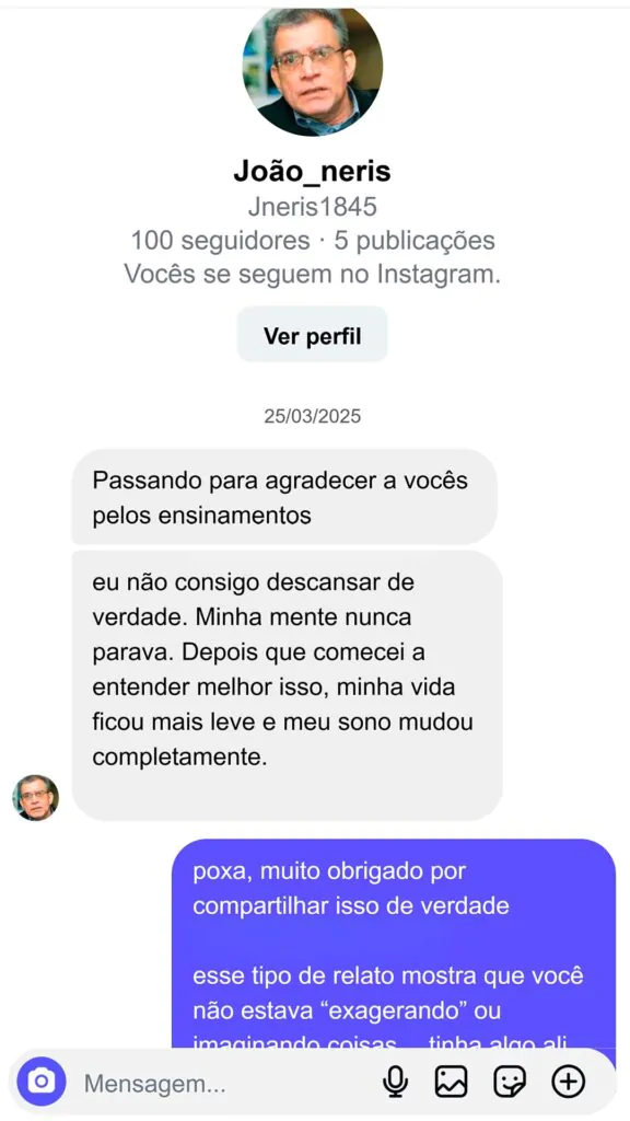 Depoimento de aluno