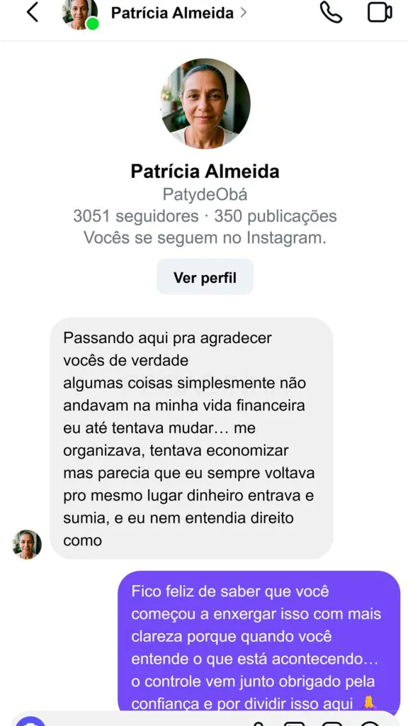 Depoimento de aluno